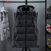 Plus Large Size 7XL Mens Winter Vest Hat Detachable Waistcoat Warm Parka Unloading Sleeveless Jacket Coat for Unisex Travel Vest 2024 - buy cheap