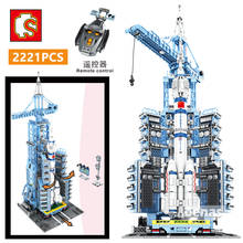SEMBO MOC High-Tech China Aerospace Spaceship Shuttle RC Rocket Launcher Tower Building Blocks Large Model Kid Toy Children Gift 2024 - buy cheap