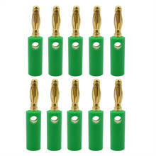 5-20 piezas de 4mm a Banana macho conector de Audio enchufes para altavoz Banana Cable con enchufe adaptador chapado en oro verde 2024 - compra barato