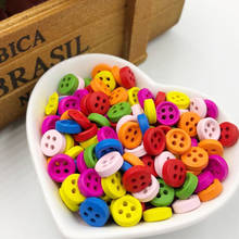 50pcs 9mm Colorful Round Wood Buttons 4Holes Sewing Crafts Accessories WB106 2024 - buy cheap