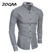 Zogaa 2020 primavera verão camisa casual dos homens de alta qualidade camisas vestido sólido fino ajuste manga curta camisa masculina 2024 - compre barato