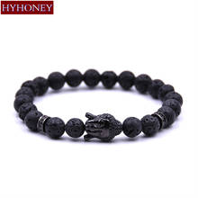 HYHONEY-Colgante de cabeza de Buda para hombre, pulsera de piedra Natural de circonia cúbica, regalo, joyería 2024 - compra barato