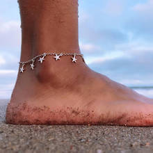 2021 Silver Color Anklet Women Fashion five-pointed Star women's Beach Anklet New Foot Jewelry 2024 - buy cheap