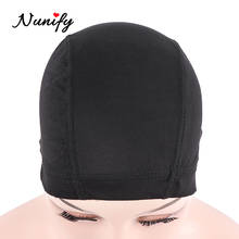 Nunify 12pcs black Dome Cornrow Wig Glueless Hair Net Wig Liner Cheap Wig Caps For Making Wigs Spandex Net Elastic Dome Wig Cap 2024 - buy cheap