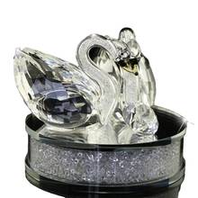 1 Pair Crystal Glass Animal Swan Figurines Paperweight Feng Shui Crafts Figurine Art Collection For Home Wedding Decor 2024 - buy cheap