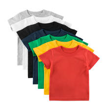 Camiseta de doce cores para crianças, camiseta de mangas curtas para meninos e meninas, algodão 100% 2024 - compre barato