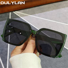 Oulylan Trendy Square Sunglasses Women Luxury Designer Vintage Sun Glasses Men Fashion Oversized Eyeglasses Black Green UV400 2024 - buy cheap