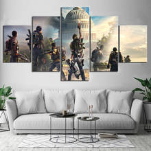 Arte da parede da lona fotos 5 peças tom clancy a divisão 2 jogos quadros hd impressões poster modular obraky plakat 2024 - compre barato