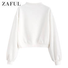 ZAFUL Autumn Winter Warm High Neck Plain Sweatshirt Tops Solid Long Sleeve Pullover Cozy Women Sweatshirts Hoodies 2024 - buy cheap