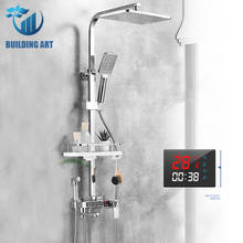 Brass Thermostatic Shower Sets Faucet Bathroom Sink Faucet Digital Display Function Bidet Faucet Rotatble Faucet Rainfall Faucet 2024 - buy cheap