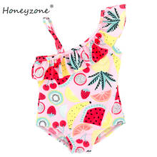 Honeyzone Girls Swimwear 9M-6Years Kids Beach Wear Fruits Print Baby Swimming Suits Bikini Ruffle Infantil Childs Bathing Suit 2024 - buy cheap