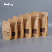 StoBag 50pcs Octagonal Sealing Dog Food Dried Fruit Packing Bag Frosted Kraft Paper Self-supporting Window Flower Tea Food Bags 2024 - buy cheap