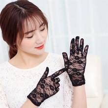 Summer Short Lace Gloves UV Protection Full Finger Gloves Outdoor Driving Gloves Black Wedding Gloves for Wedding Accessories 2024 - buy cheap
