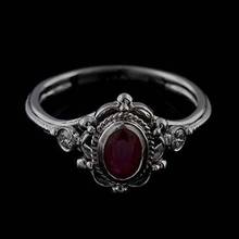 Anillo Vintage de plata tailandesa para mujer, sortija de circonita roja, joyería de regalo, 925 2024 - compra barato