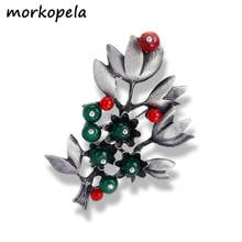 Morkopela Stone Lotus Flower Brooches for Women Vintage Metal Brooch Pin Clothes Scarf Clip Accessories Gift 2024 - buy cheap