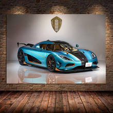 Sportscar Canvas Painting Koenigsegg Agera RSR Light Blue Car Vehicle Wall Art Pictures Posters and Prints For Living Room Decor 2024 - buy cheap