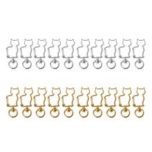 10Pcs Cat Metal Swivel Clasps Lobster Snap Clasp Hook Keychain Split Key Ring Findings Clasps For DIY Keychains Making 2024 - buy cheap