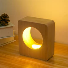 Luminária de mesa led em madeira sólida, criativa, carregamento usb, dimerizável, luz noturna de cabeceira, iluminação para casa 2024 - compre barato