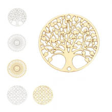 DoreenBeads-conectores de aleación de hierro/Cobre con estampado en filigrana, conectores redondos dorados, árbol de Color/Fabricación de flores, accesorios de joyería, 20mm de diámetro, 10 Uds. 2024 - compra barato