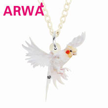 ARWA-Collar de cacatúa de acrílico blanco para mujer, niña y niño, Gargantilla de pavo real, Animal, pájaro, colgante, joyería, regalo novedoso, dijes 2024 - compra barato