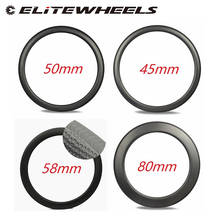 ELITEWHEELS-ruedas de carbono con hoyuelos, llantas de fibra de carbono de 45mm, 50mm, 58mm y 80mm de profundidad, Surfce de Golf para bicicleta de carretera y Cross de ciclo 2024 - compra barato