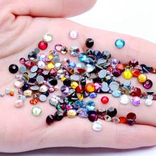 Hotfix Strass 3D Nail Art Decoration Adhesive Rhinestones For Nails Crystal ss6-ss30 And Mixed Rainbow Glass Stone Design 2024 - buy cheap