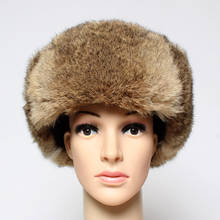 Winter Natural Genuine Rabbit Fur Hat Handmade Outdoor Real Rabbit Fur Bomber Hat Fashion Warm Authentic Full Rabbit Fur Caps 2024 - buy cheap