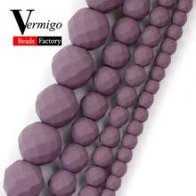 Natural Stone Dark Purple Nanotech Rubber Faceted Hematite Beads For Jewelry Making Loose Beads For Bracelet Necklace 2-8mm 15'' 2024 - compre barato