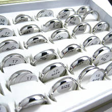 Atacado 10 pçs prata cor anel simples 4mm original de aço inoxidável feminino casal casamento noivado jóias para presente 2024 - compre barato