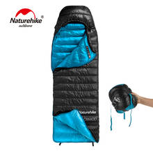 Naturehike sacos de dormir de inverno 750fp, tipo envelope de saco de dormir branco, leve e quente, vem com bolsa de compressão 2024 - compre barato
