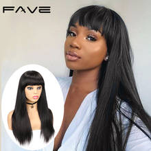 Full Wig Human Hair Wig With Bangs Short Bob Human Hair Wigs For Women Cheap Brazilian Straight Hair Black Color Long Fringe Wig 2024 - buy cheap