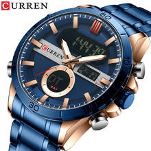 Curren Dual Display Men Wrist Watches Luxury Brand Big Dial Watch Men Waterproof Male Wristwatches Relogio Masculino 2021 2024 - buy cheap