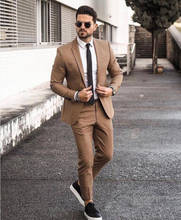 Tailor-made Khaki Men Suit Blazers For Party Prom 2 Pieces Jacket   Pants Groom Wedding Suits Notched Lapel Mens Tuxedos 2024 - buy cheap