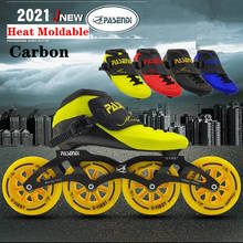 PASENDI-patines de velocidad moldeables por calor para hombre y mujer, zapatillas de patinaje de 4 ruedas, de fibra de carbono, PS, en línea 2024 - compra barato