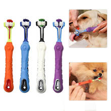 Dog Pets Toothbrush Teeth Cleaning Three Head Dogs Toothbrush Non-slip Handle Perfect Teeth Care Products Cleaning Mouth 2024 - buy cheap