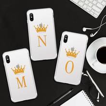 Initial Letter X Y Crown shell Phone Case Transparent for iPhone 6 7 8 11 12 s mini pro X XS XR MAX Plus 2024 - buy cheap