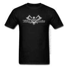 Camisetas de guerrero vikingo para hombre, ropa de tela de algodón 100% en blanco y negro, camisetas para hombre, camiseta Normal, moda Vintage 2024 - compra barato