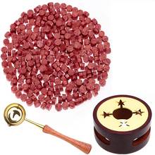 Red Wax for Letters Stamp Seals Sealing Wax Kit with Wax Seal Beads Wax Seal Warmer Wax Spoon and Candles 2024 - buy cheap