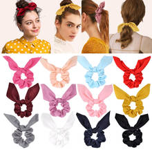 Hairband Rabbit Ears Satin Streamer Silk Hair Band Knot Headdress Girls Solid Color Hair Accessaries Women Gift 2024 - buy cheap