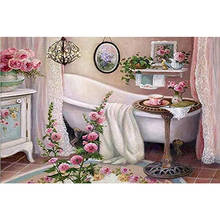 SHAYI DIY 5D Diamond Painting Flower Bathroom Scenery Embroidery Cross Stitch Full Square/Round Drill Home Decor Painting 2024 - buy cheap