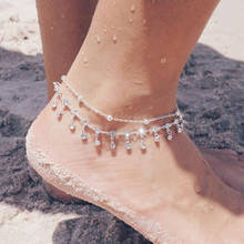 Fashion Anklets For Women  Bead Clear Crystal Summer Beach Ankle Bracelets On The Leg Foot Jewelry 20cm & 27.5cm Long, 1PC 2024 - buy cheap