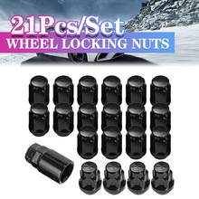 21PCS Black M12 x 1.5mm 19mm Alloy Car Wheel Locking Nuts Blots Locker With Key Opposite Side 60 Degrees For Ford for Focus 2024 - buy cheap