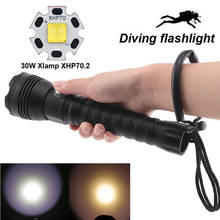 Linterna de buceo XHP70, luz LED subacuática de trabajo, XHP70 Xlamp, lámpara de buceo 26650 18650, linterna potente 2024 - compra barato