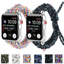 Esporte tecer cinta para apple watch band 5 4 40/44mm pulseira de náilon para iwatch bandas 3 2 38/42mm cor corda pulseira acessórios 2024 - compre barato