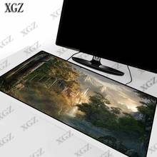 XGZ Mountains-alfombrilla de ratón con diseño de ciervo y fantasía para Gaming, alfombrilla de escritorio con borde de bloqueo para CSGO Dota 2024 - compra barato