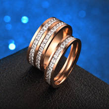 Titanium Steel Zircon Ring Stainless Steel Couple Ring Women's Ring Korean Ornament Stainless Steel Rings for Women Wedding Ring 2024 - buy cheap