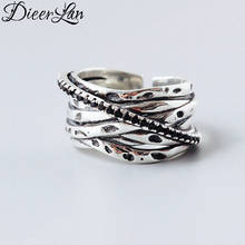 DIEERLAN-Anillos grandes irregulares para mujer, joyería de boda, ajustable, antiguo, Color plateado 2024 - compra barato