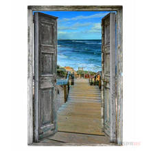 Dpsprue-pintura de diamante 5D DIY "Puerta mar paisaje", cuadrados o redondos de imitación bordado de diamantes, estilo punto de cruz 3D, decoración, regalo, DF22 2024 - compra barato