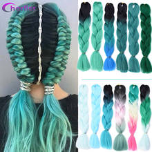 Chorliss Long  Jumbo Braids Ombre Braiding Hair Bundles Synthetic Hair Extensions Crochet Braids Natural Blue Pink Purple Blonde 2024 - buy cheap