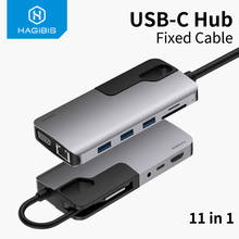 Hagibis USB C HUB TypeC to USB 3.0 HUB HDMI-compatibe VGA Adapter Thunderbolt 3 Dock 3.5mm Audio RJ45 Adapter PD for MacBook Pro 2024 - buy cheap